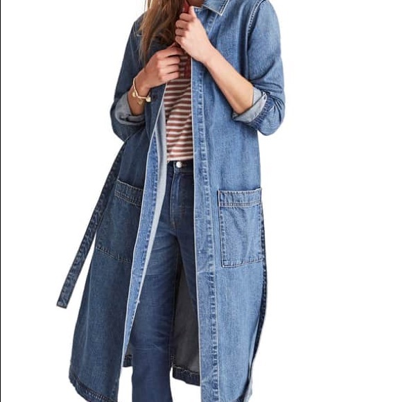 long denim duster coat